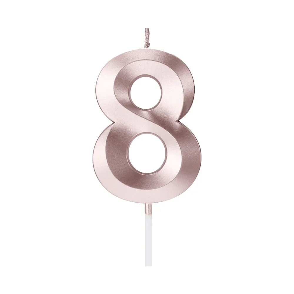 Numeral Candles Rosegold Birthday