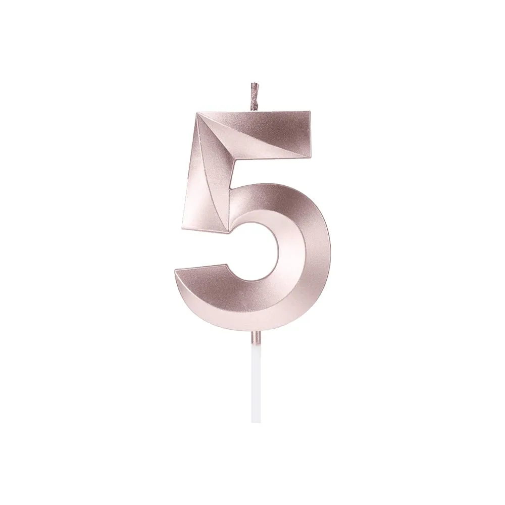 Numeral Candles Rosegold Birthday