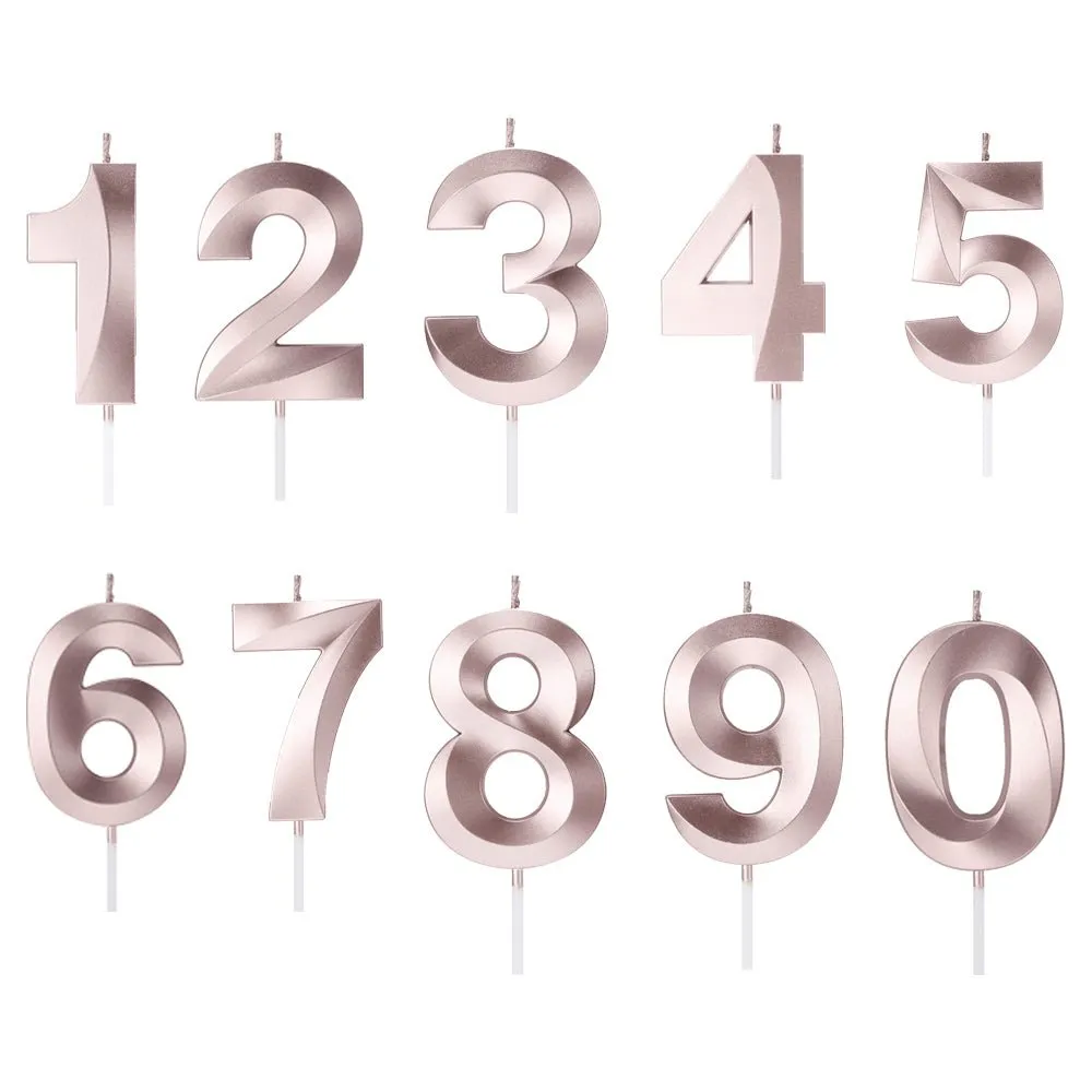 Numeral Candles Rosegold Birthday