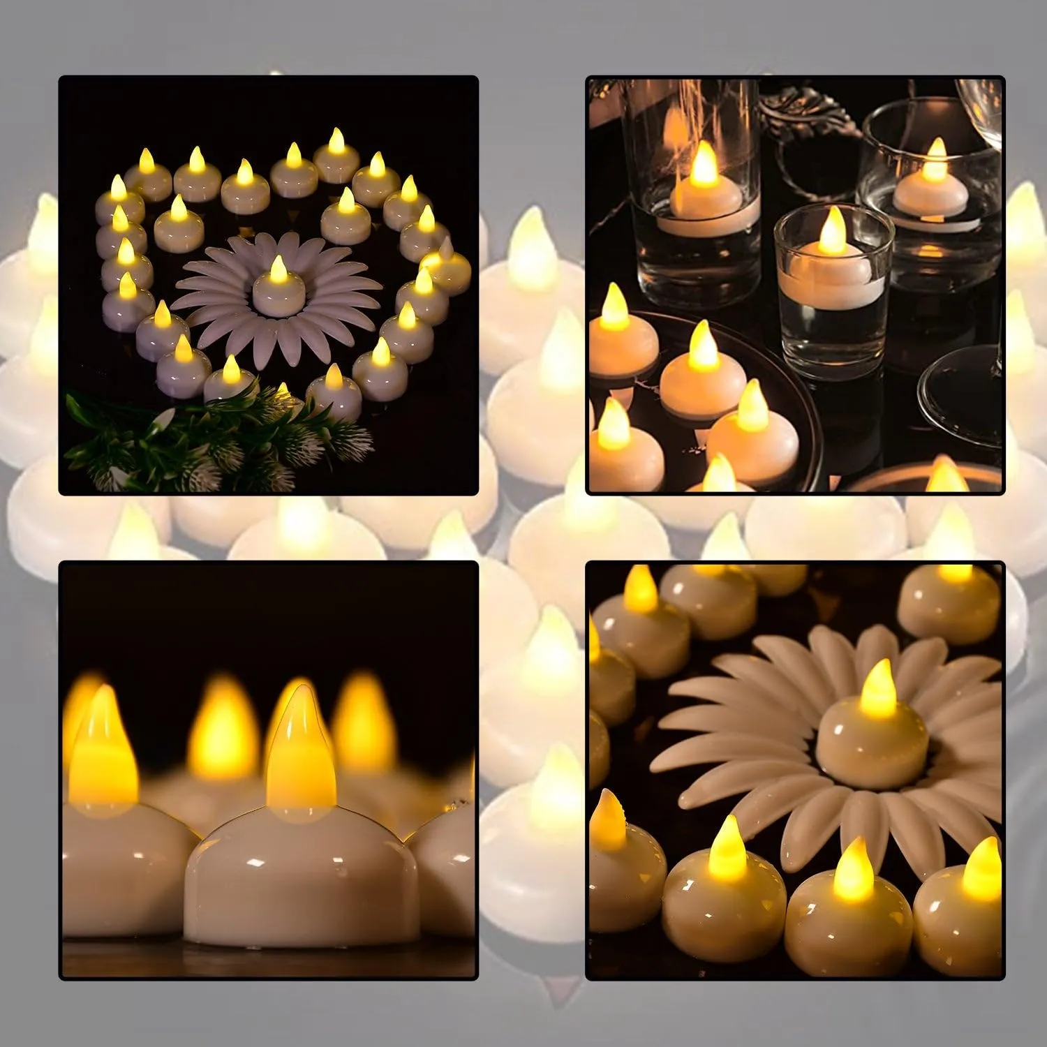 Oblivion Flameless LED Tea Light Candles for Home Decor - Perfect for Diwali & Navratri Lighting, Battery Operated Fake Candles for Gifts - Safe for Kids and Pets (Pack of 24)