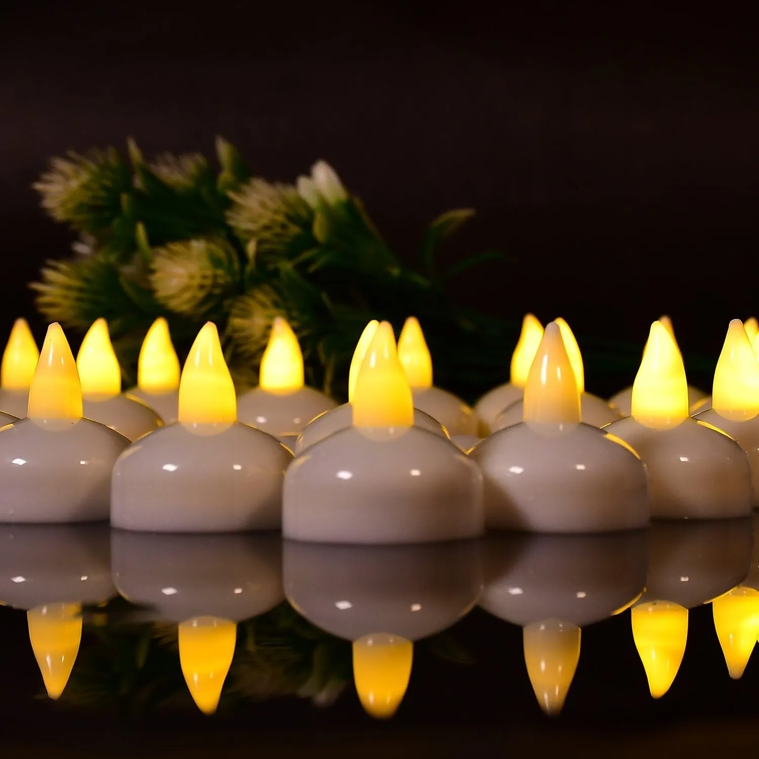 Oblivion Flameless LED Tea Light Candles for Home Decor - Perfect for Diwali & Navratri Lighting, Battery Operated Fake Candles for Gifts - Safe for Kids and Pets (Pack of 24)
