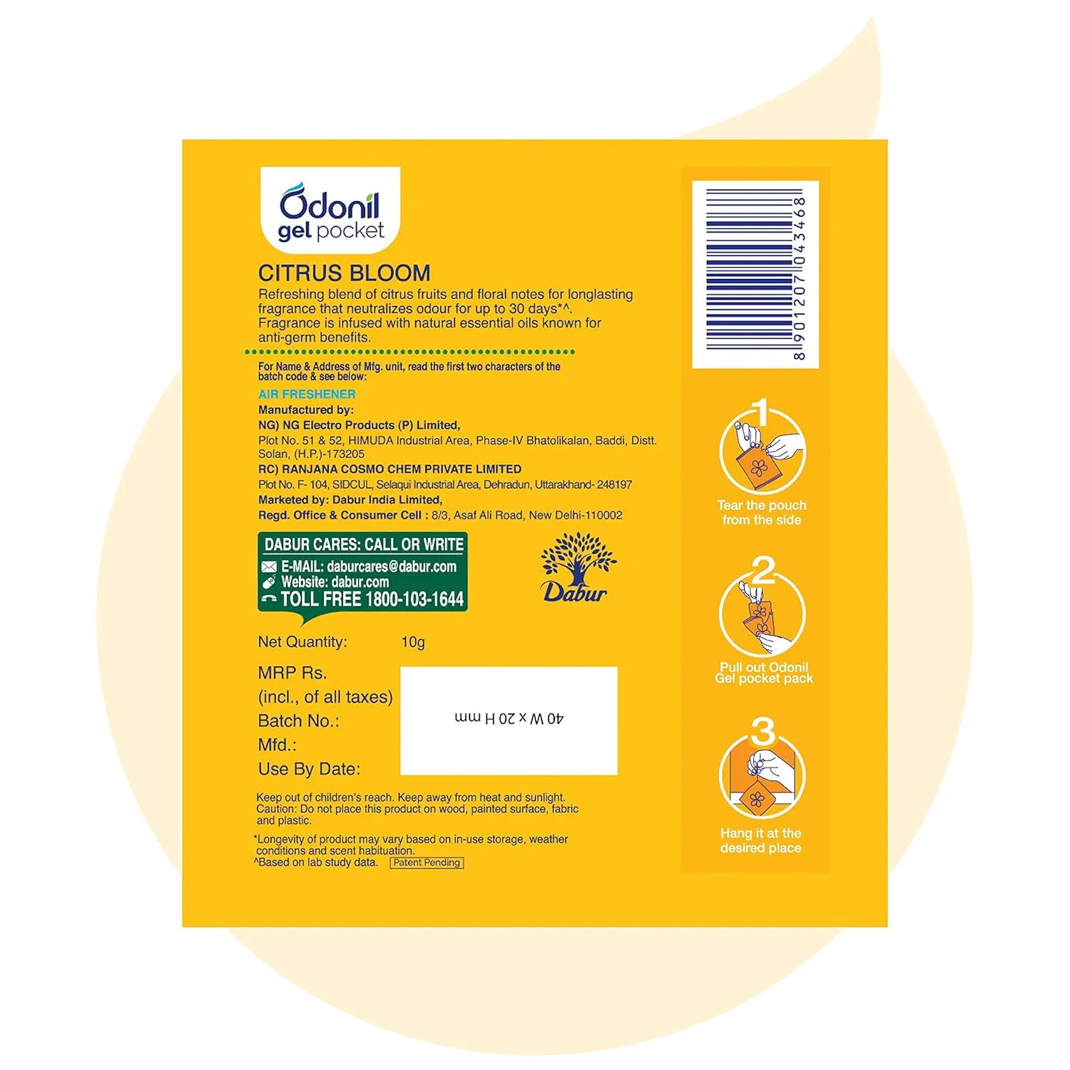 Odonil Gel Pocket Air Freshener for Bathroom,Toilet,Home & Office Citrus Bloom,Floral Valley,Wild Forest & (Combo Citrus Bloom,Floral Valley,Wild Forest)