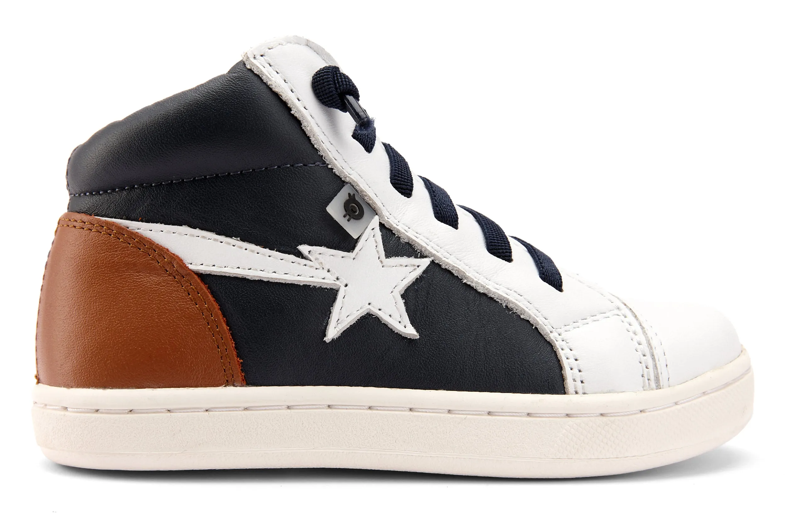 Old Soles Girl's and Boy's 6117 Shoot-High Sneaker - Navy/Snow/Tan