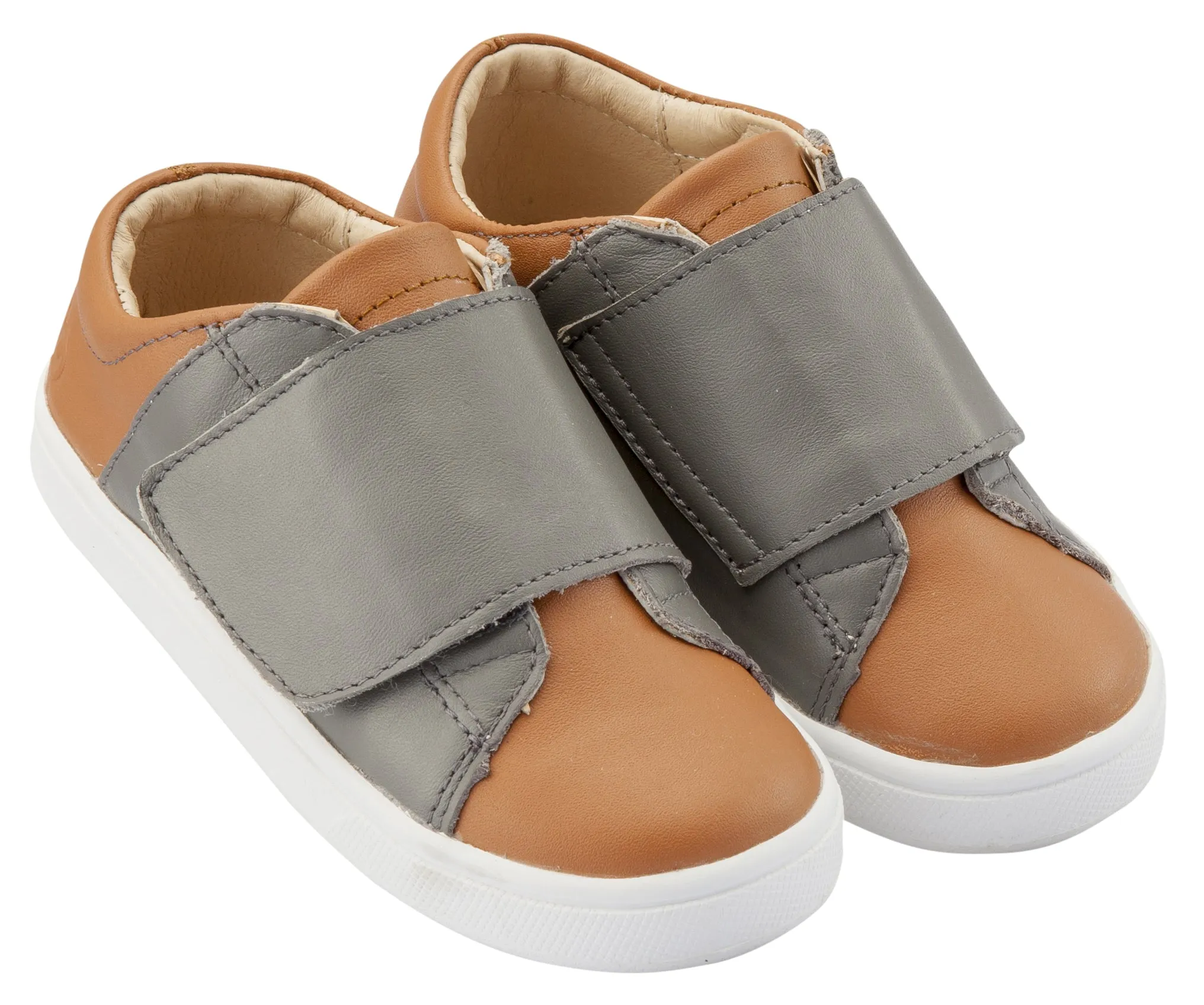Old Soles Girl's and Boy's Peezy Sneakers, Grey / Tan