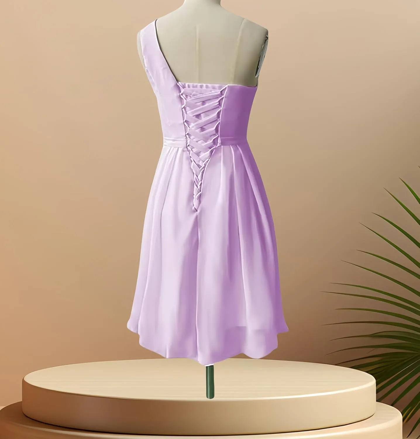 One Shoulder Bridesmaid Dresses Chiffon Short Cocktail Party Dress Ruchedfor Evening Dresses