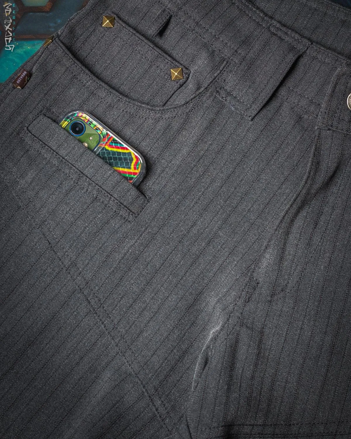 Pants Men / TR Screenprint - Grey Strippes HERRINGBONE