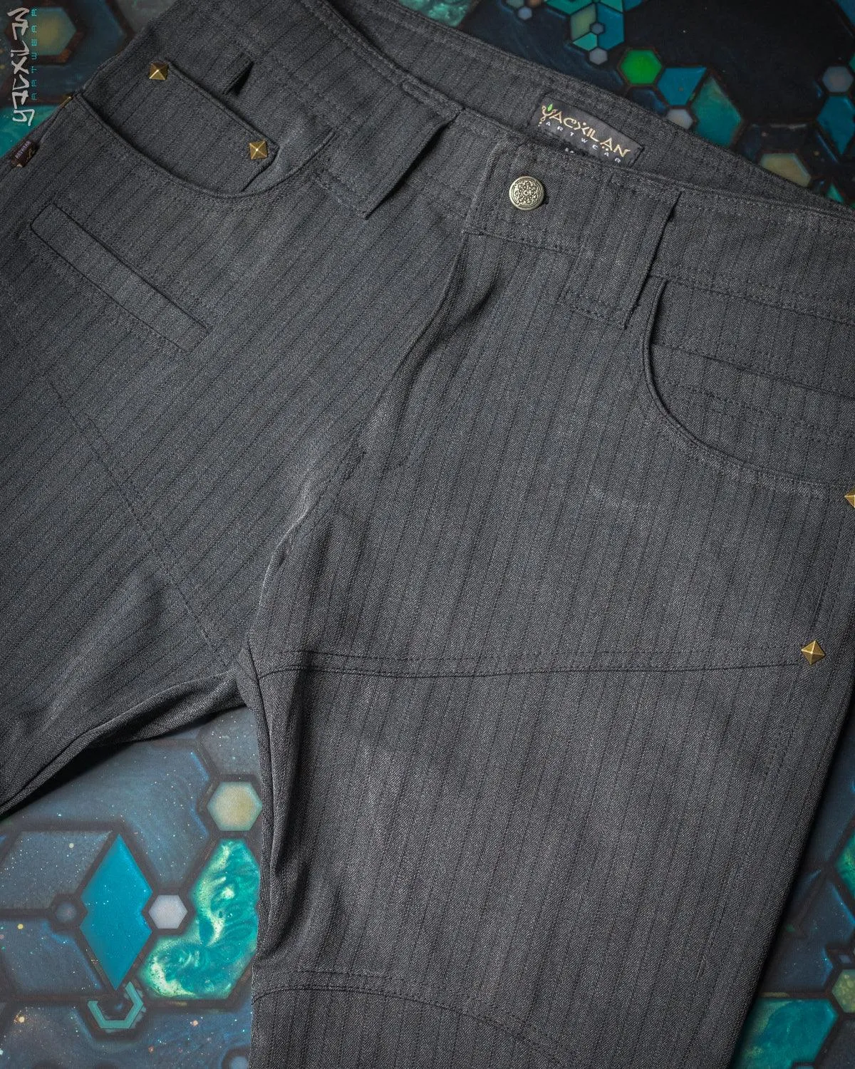 Pants Men / TR Screenprint - Grey Strippes HERRINGBONE
