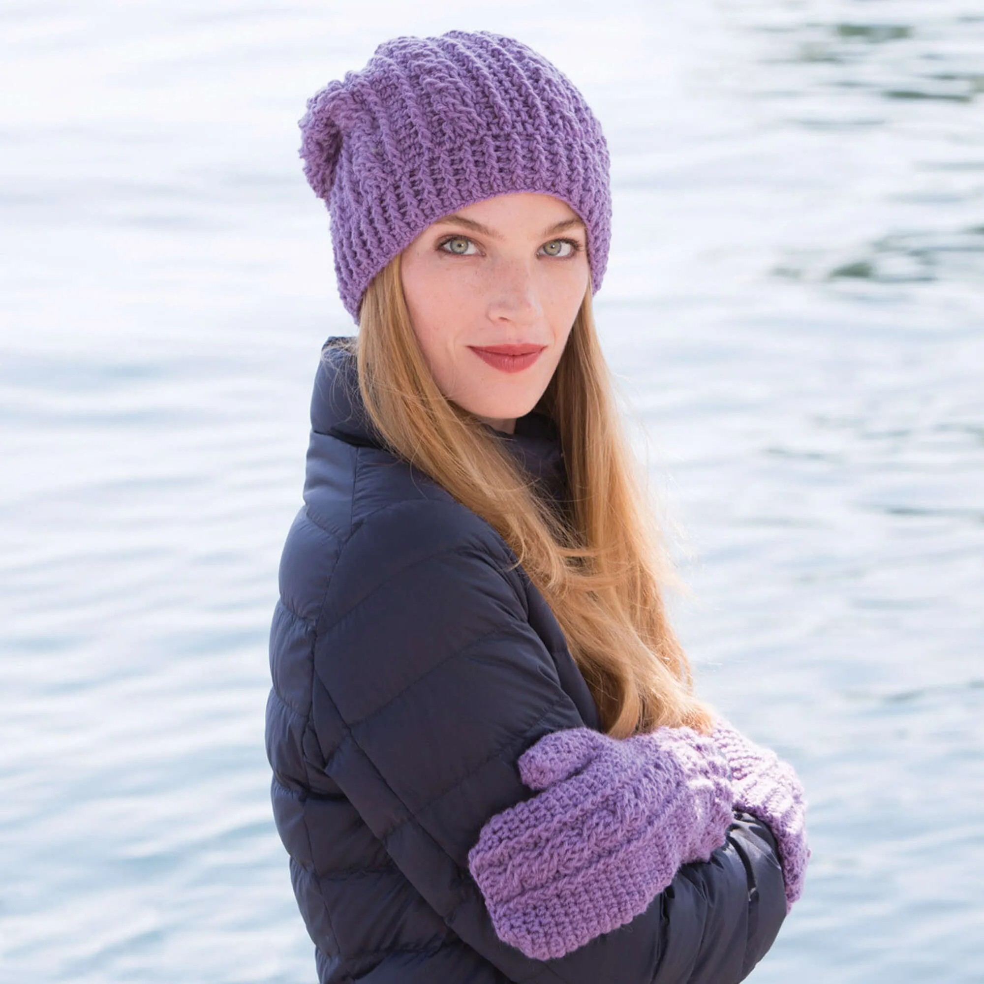 Patons Crochet Cables Hat And Mittens Set