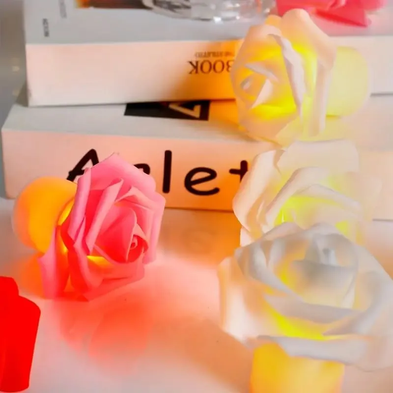 PELO Led Light Diwali Rose Flower Candles/Home Decoration Tealight Candles and Smokeless Candles for Diwali Festival Items Set of 12 Pack of 1