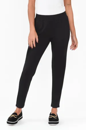 Percy Black Bamboo Pocket Pants