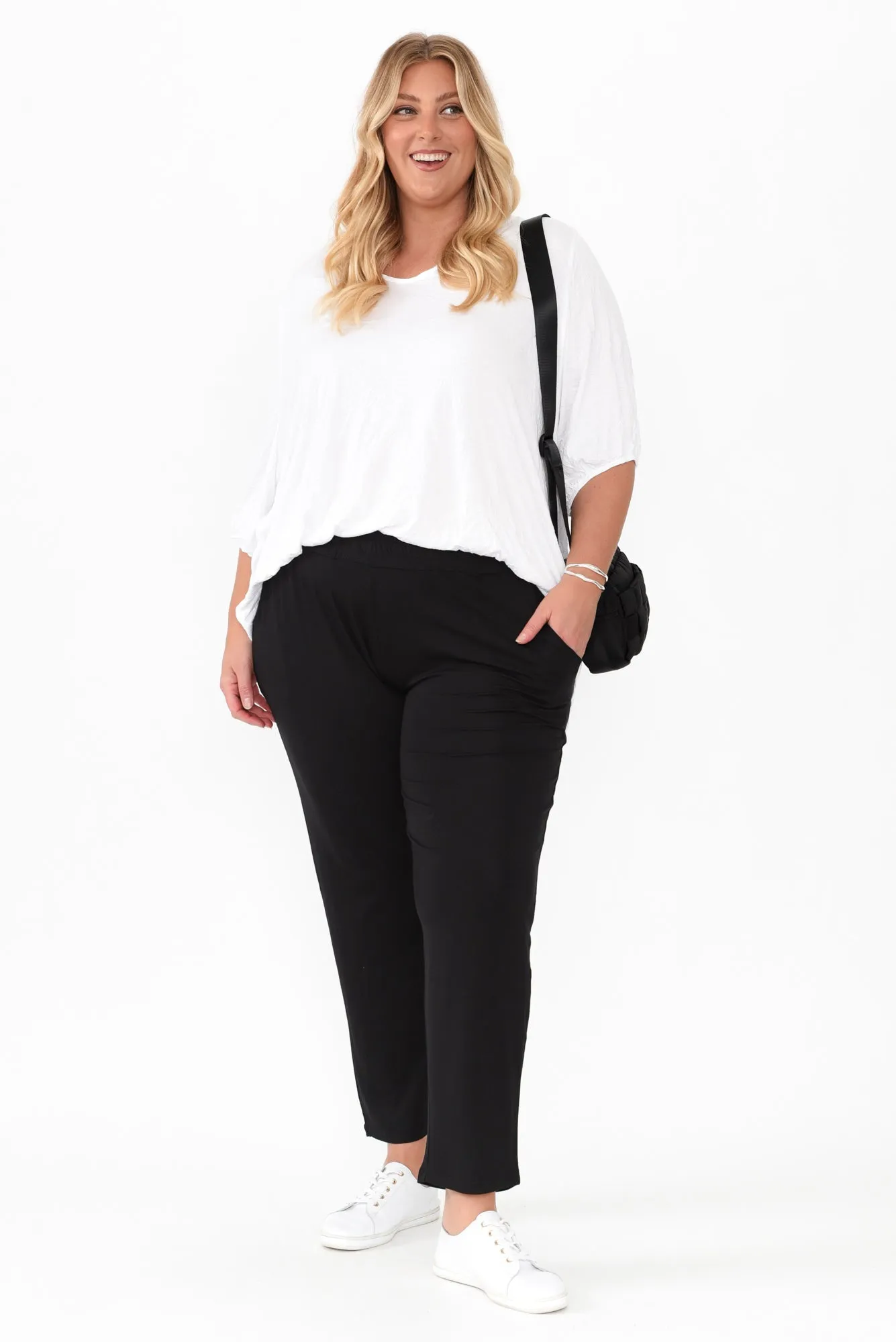 Percy Black Bamboo Pocket Pants