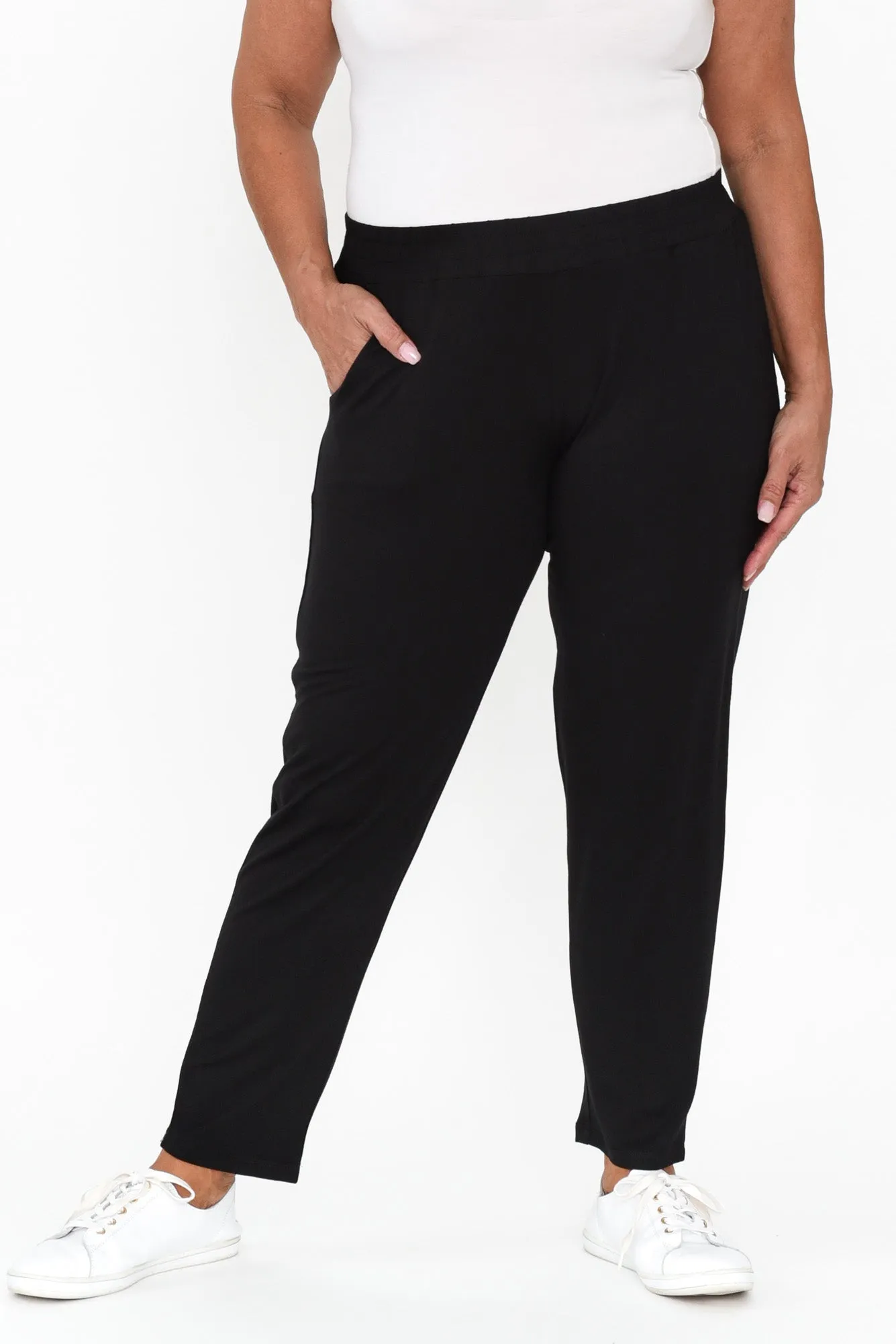 Percy Black Bamboo Pocket Pants