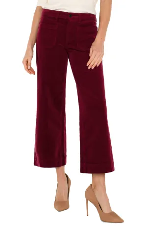 PETITE CORDUROY CROP WIDE LEG