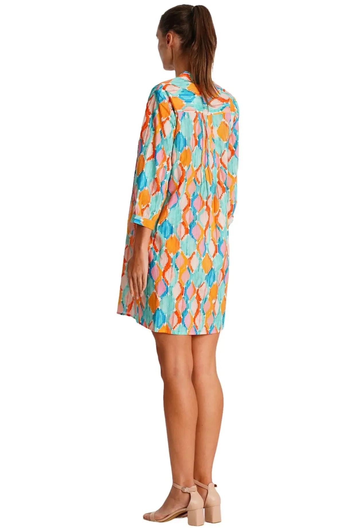Pleated Mini Shirtdress