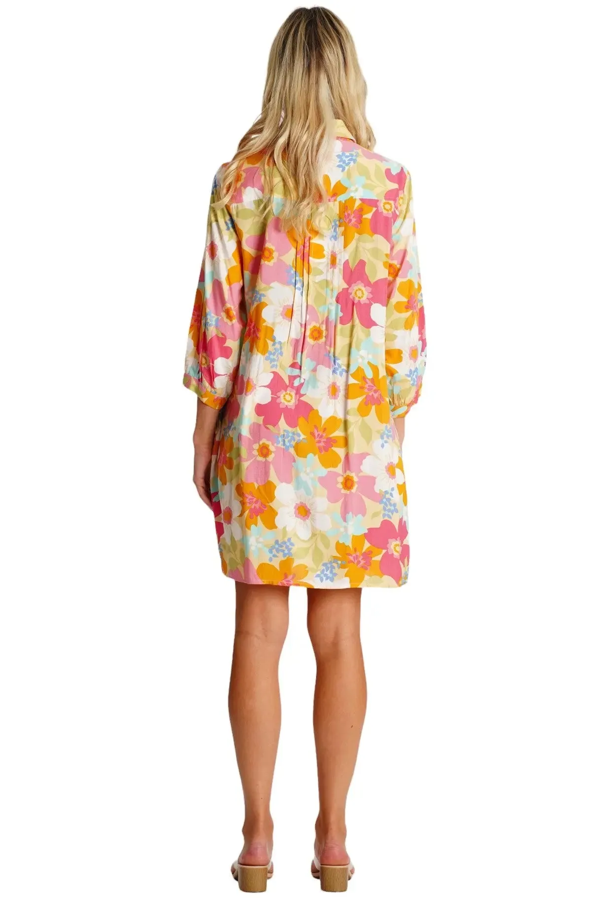 Pleated Mini Shirtdress