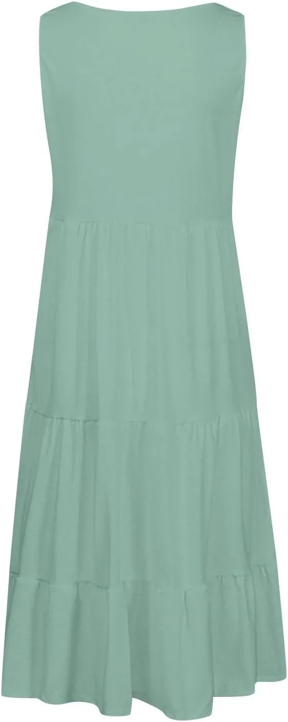 Plus Size Dresses for Curvy Women Fashion Pleated A Line 2025 Summer Dress Casual Beach Vacation Midi Sundress