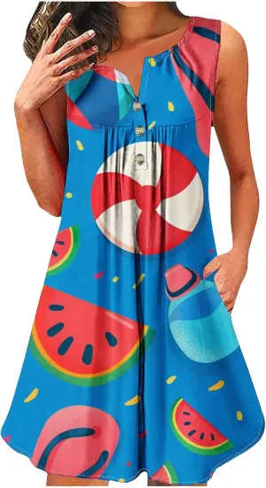 Plus Size Easter Dress Cotton Caftans for Women Midi Summer Dresses Button Dress for Women