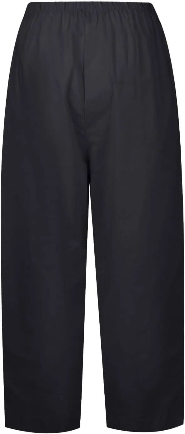 Plus Size Linen Cropped Pants for Women Summer Petite Lightweight Wide Leg Palazzo Elastic Waist Ladies Capri Pants