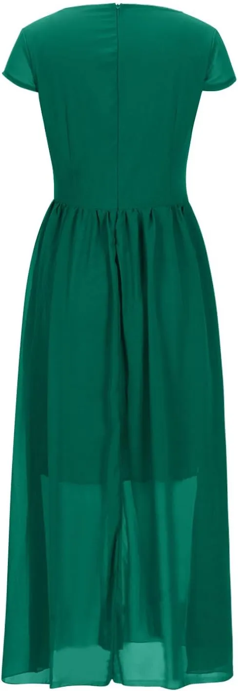 Plus Size Maxi Dresses for Women Long Dress Casual Sundresses Sexy V Neck Party Wrap Dress Flowy Vacation Dresses