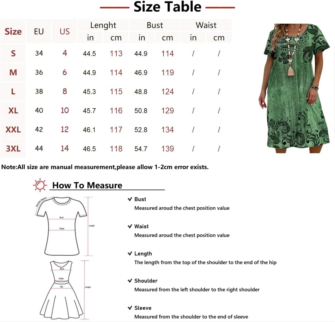 Plus Size Summer for Women Casual Short Sleeve Midi Dress Square Neck Loose Flowy Boho Floral Smocked Dresses