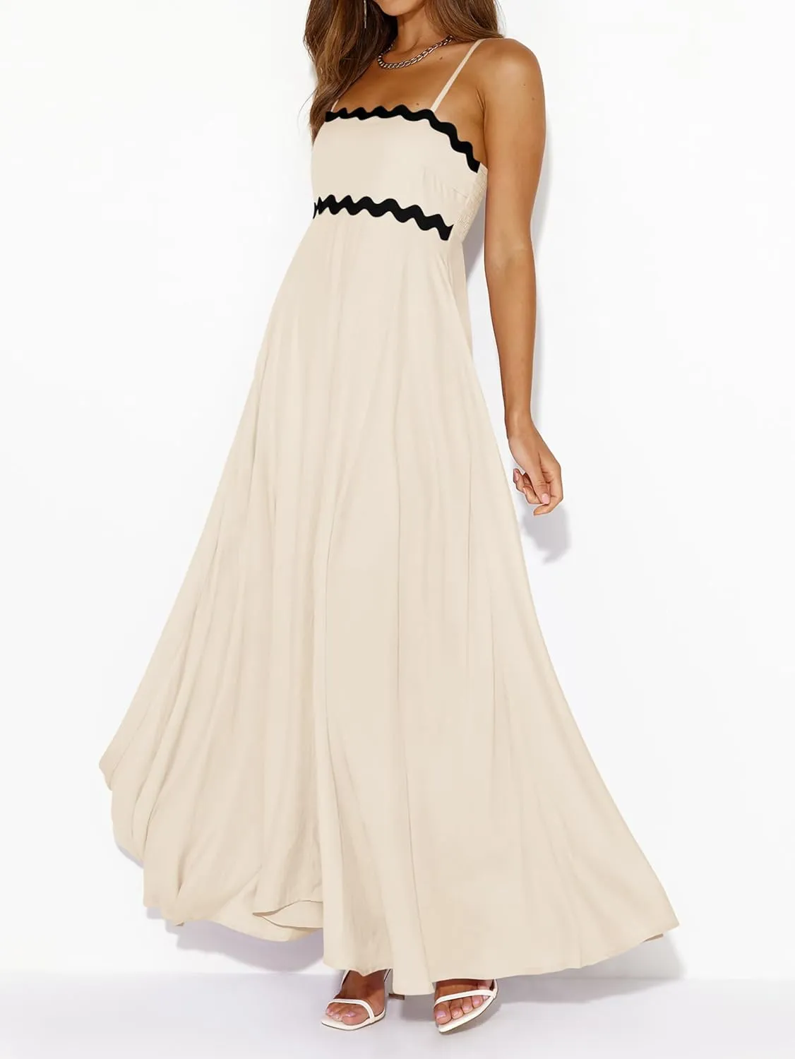 PRETTYGARDEN Womens Spaghetti Strap Maxi Dresses 2025 Summer Casual Sleeveless Smocked Boho A Line Long Flowy Beach Sundress