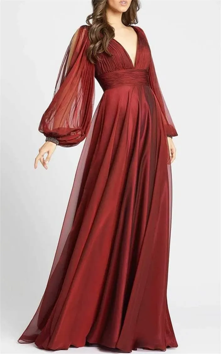 Puffy Sleeves Chiffon Princess Prom Quinceanera Dress Formal Evening Party Maxi Gowns for Women