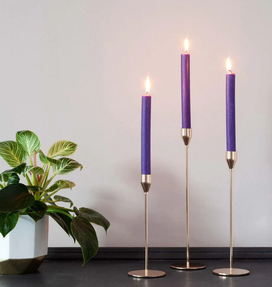 Purple 8 inch Dinner Candles x 20