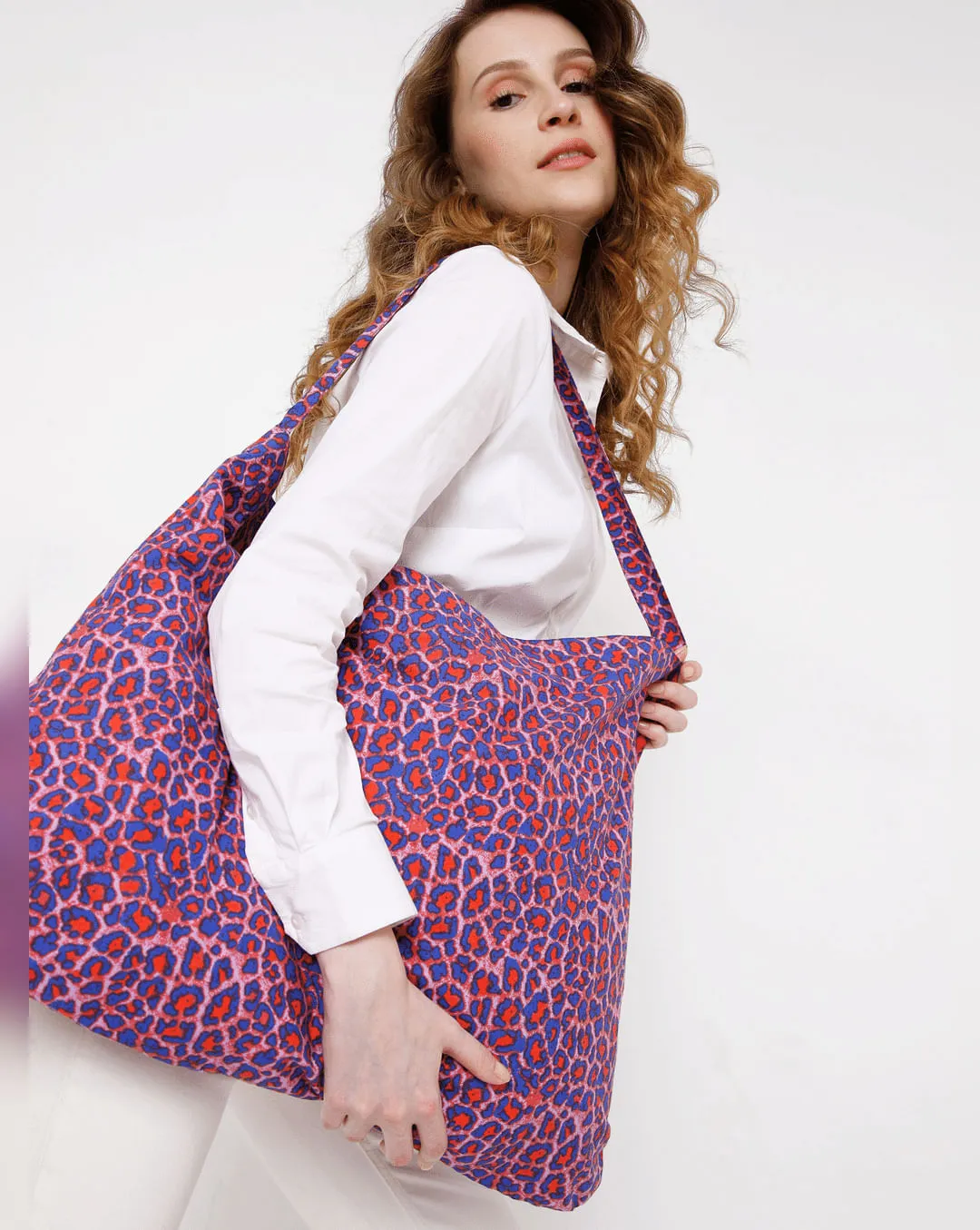 Purple Animal Print Cotton Tote Bag