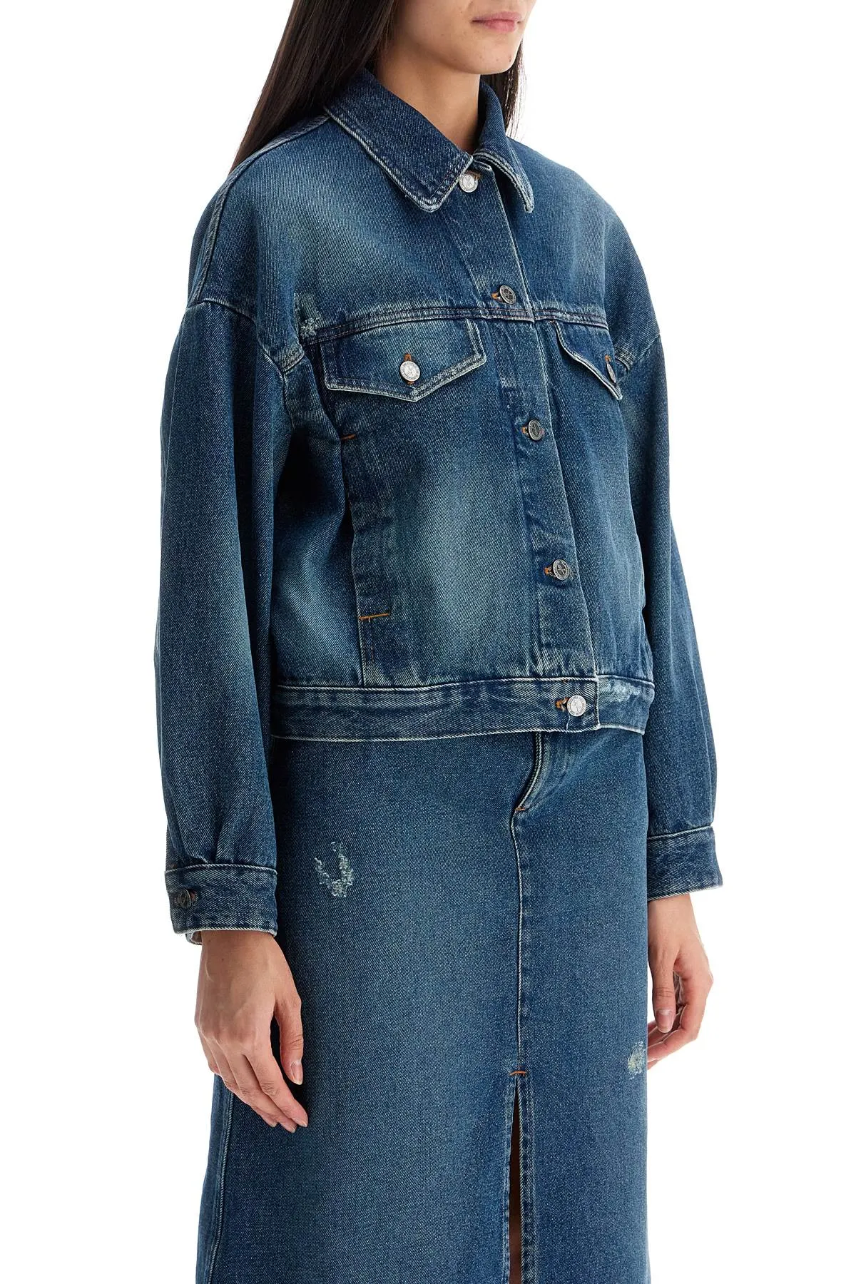 "boxy denim jacket in c COHFC F02905 INDIGO DELAVE
