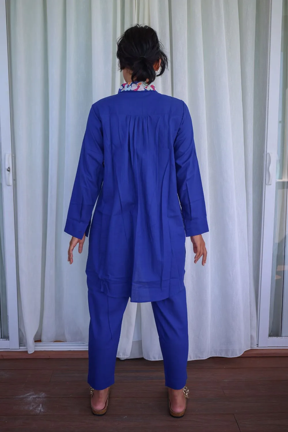 Recycled Blue Cotton Pants