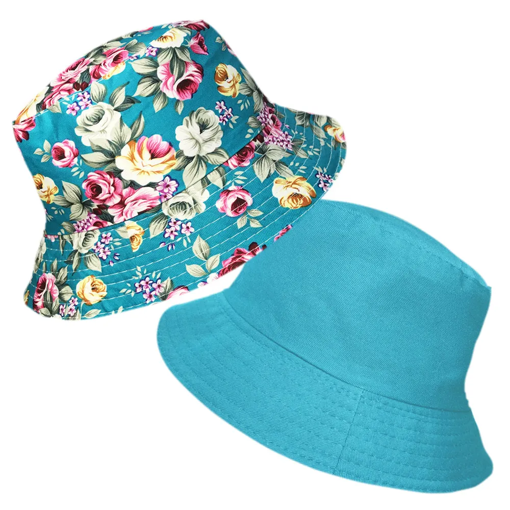Reversible Floral Cotton Bush Bucket Festival Hats