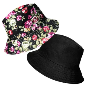 Reversible Floral Cotton Bush Bucket Festival Hats