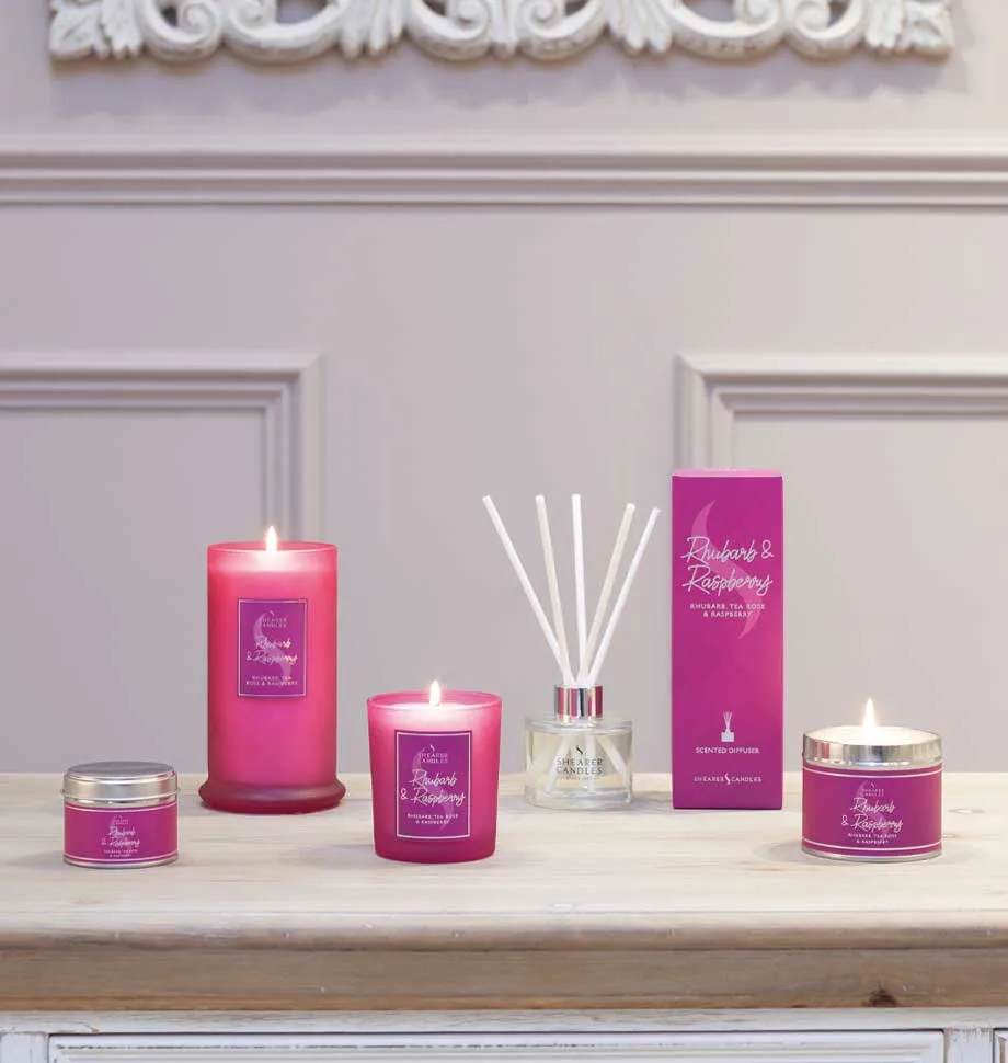 Rhubarb and Raspberry Tealights