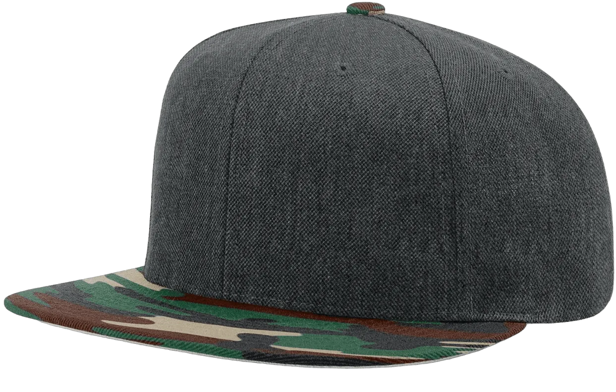 Richardson 510 Flatbill Snapback Cap Wool Blend Hat Hi-Profile Adjustable Snapback