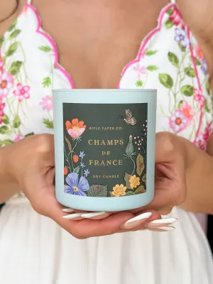 Rifle Paper Co. - 9.5 oz Premium Glass Candle with Champs de France Scent