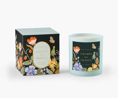 Rifle Paper Co. - 9.5 oz Premium Glass Candle with Champs de France Scent