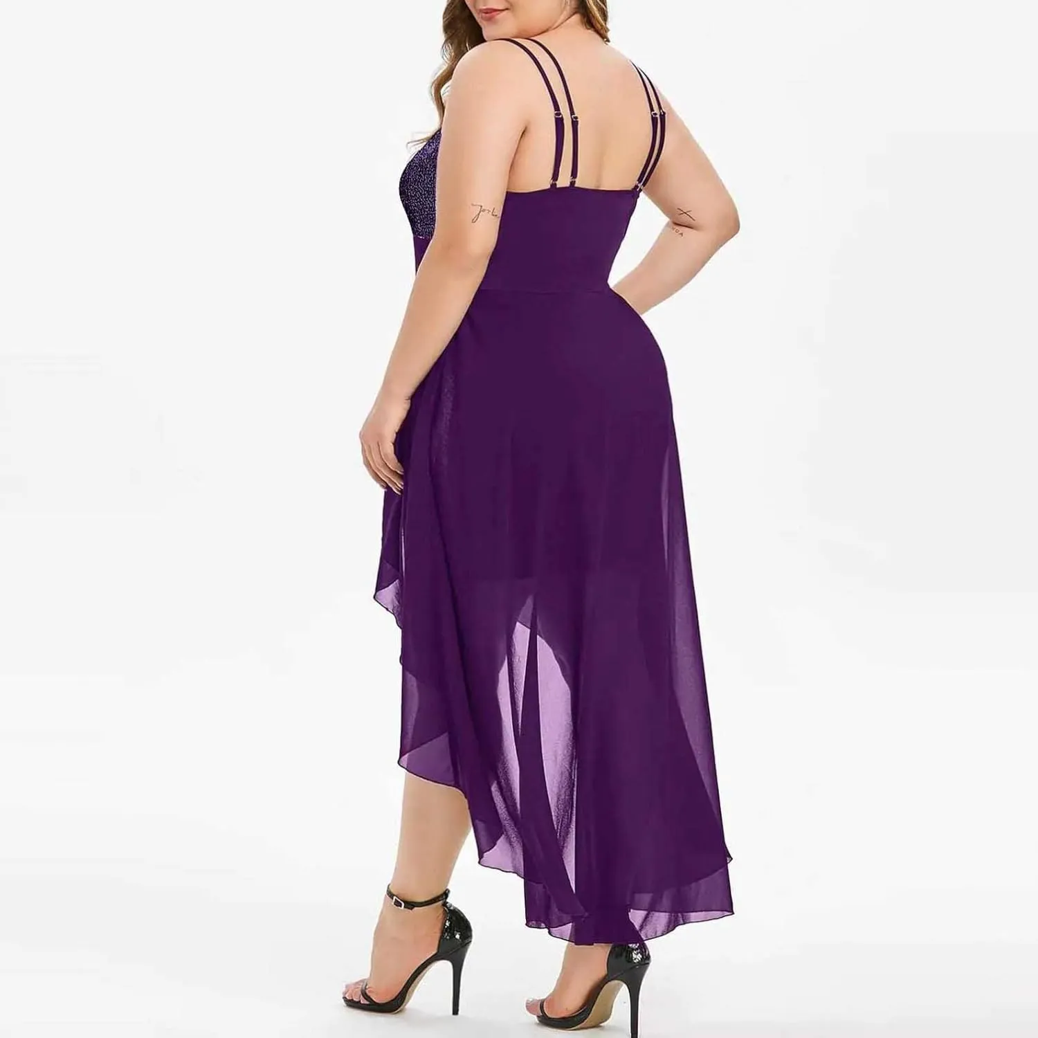 RKSTN Women's Sequin Loose Evening Dresses Plus Size Dress for Women Fashion Sexy Sling Swing Dress Summer Prom Ball Gown