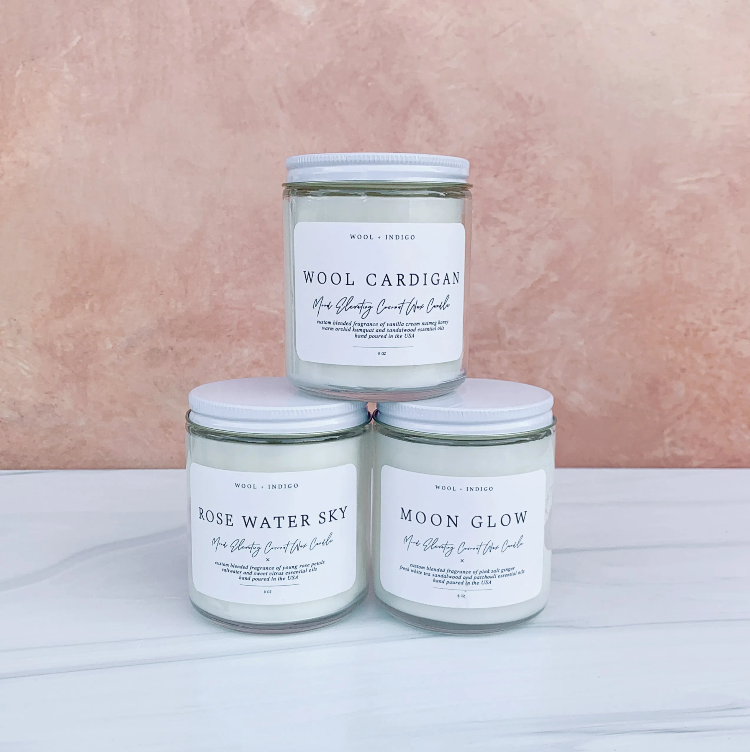 Rose Water Sky Candle by Wool & Indigo