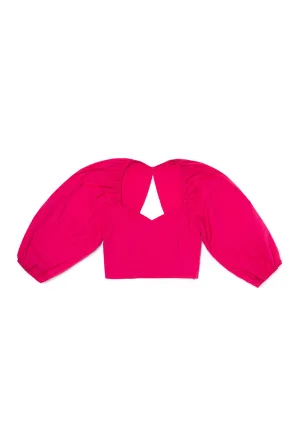 SAMPLE- Balloon Sleeve Bustier - Fuchsia