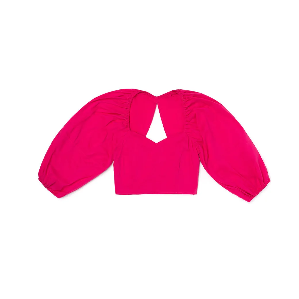 SAMPLE- Balloon Sleeve Bustier - Fuchsia