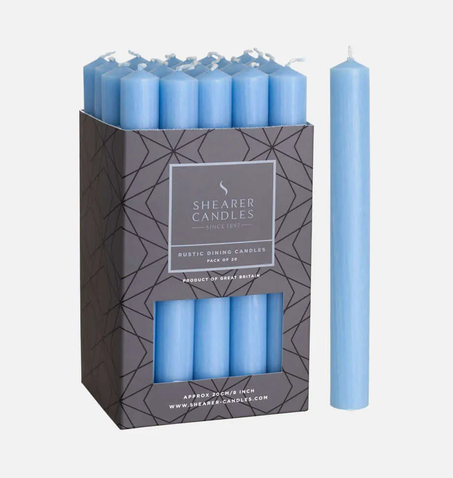 Sea Blue 8 inch Dinner Candles x 20