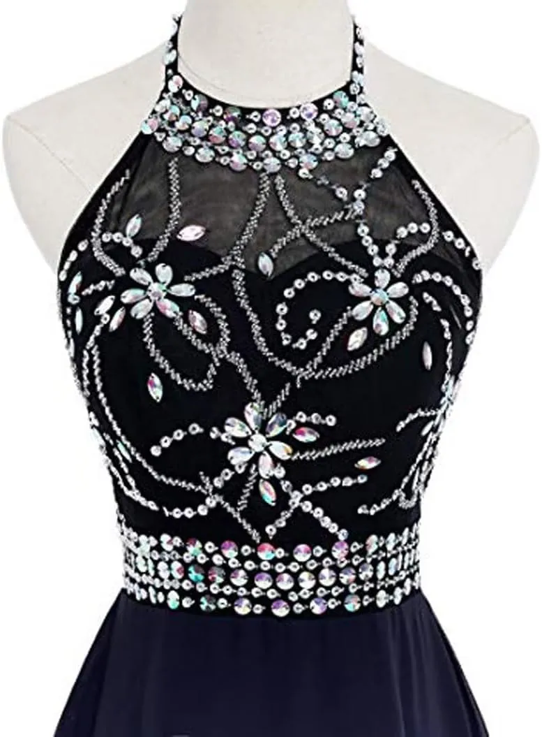 Sequins Ombre Prom Homecoming Dresses for Juniors Chiffon Wedding Bridesmaid Dresses A-line Formal Evening Gowns