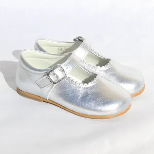Silver Leather Mary Jane Shoe