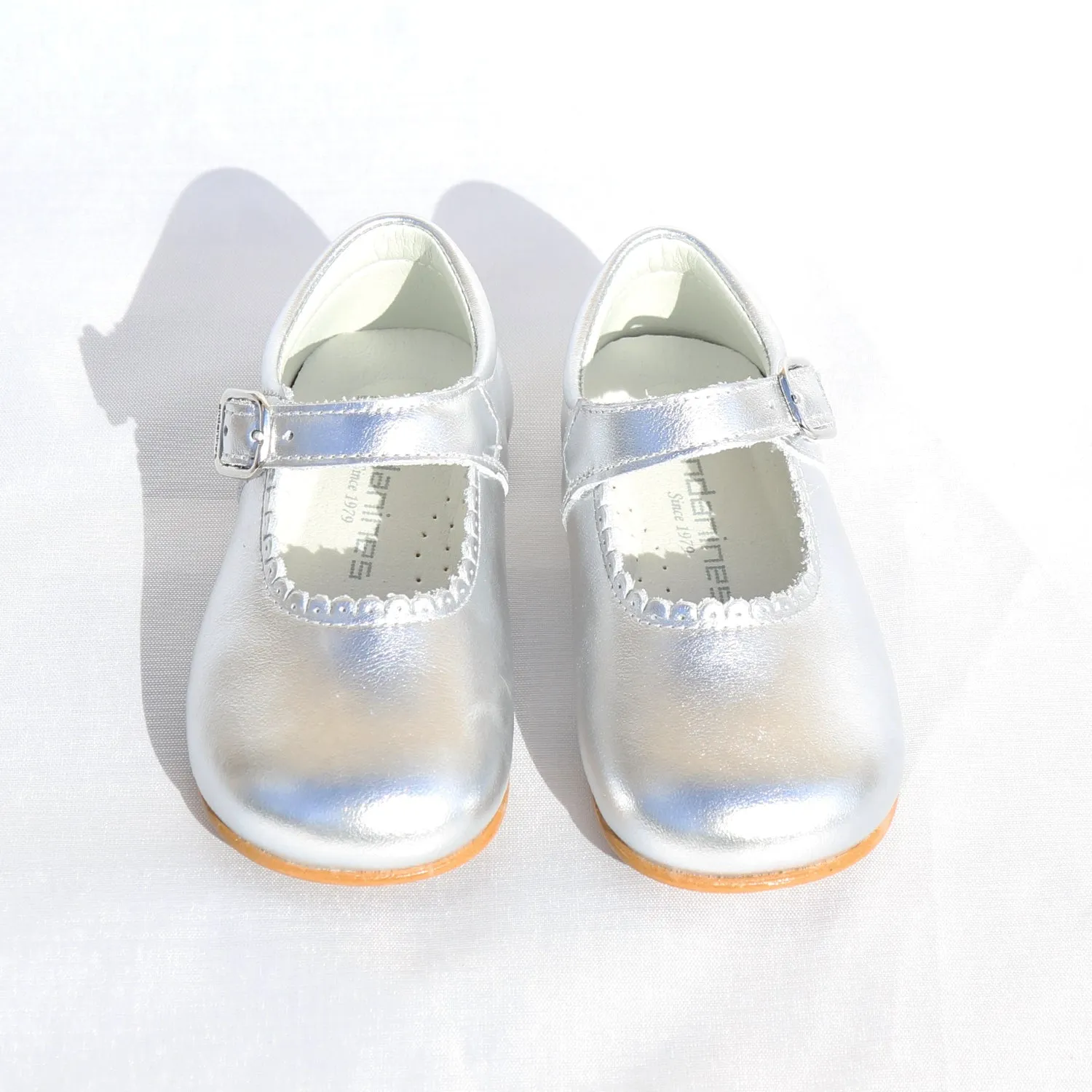 Silver Leather Mary Jane Shoe