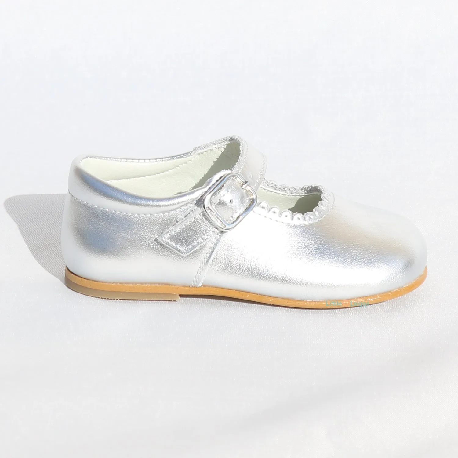 Silver Leather Mary Jane Shoe