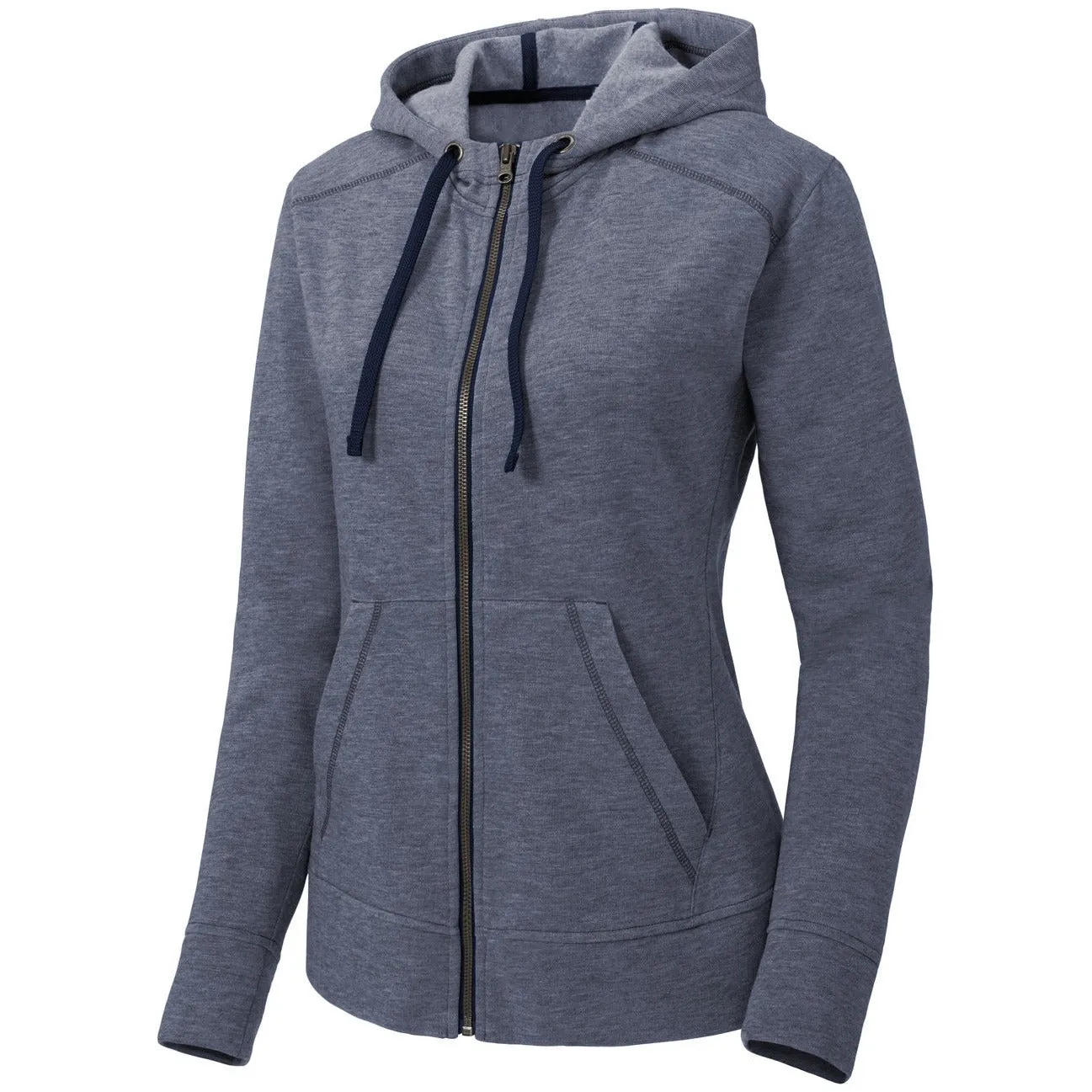 Sport-Tek Women's PosiCharge Tri-Blend Wicking Fleece Full-Zip Hooded Jacket