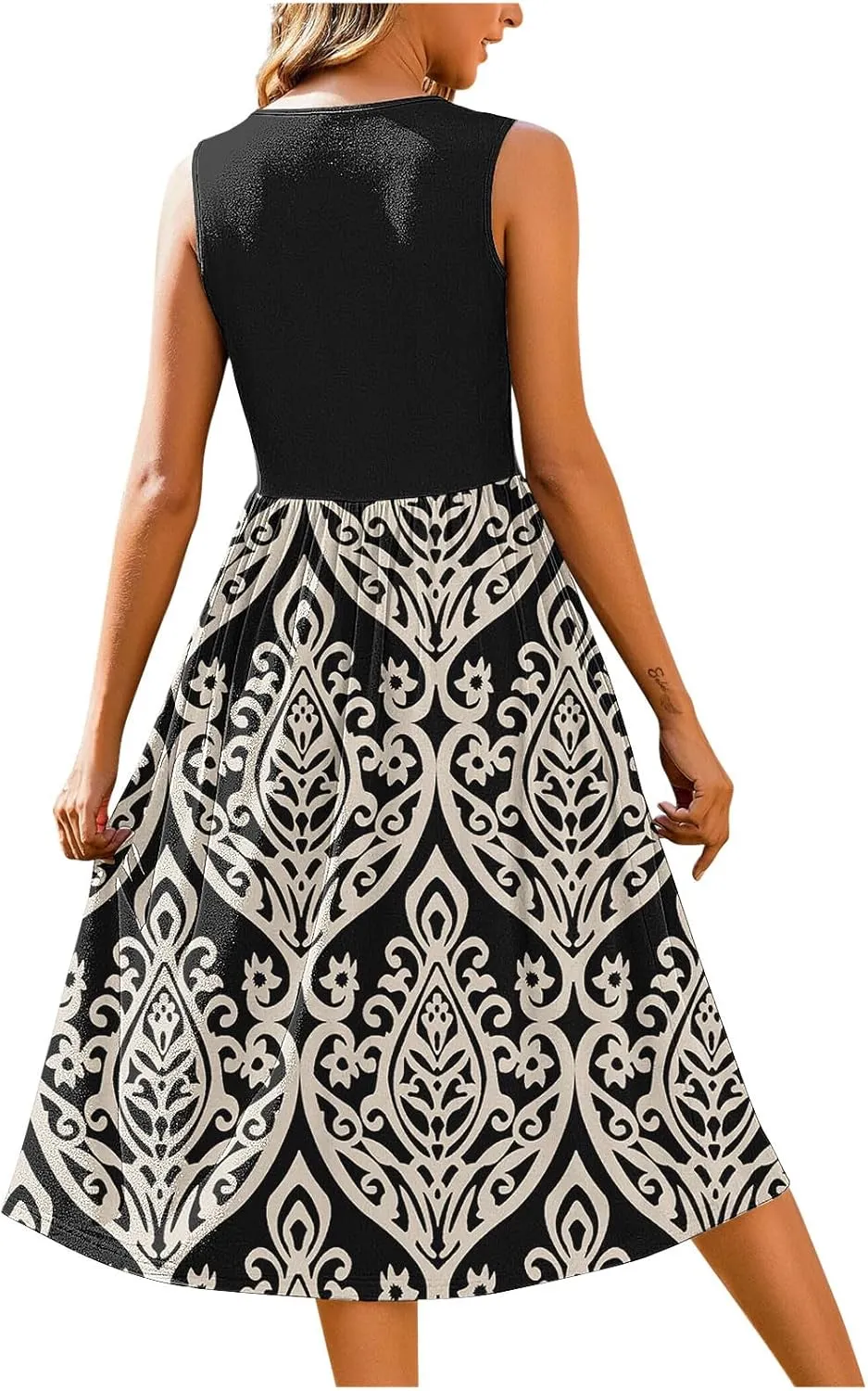 Spring Summer Dresses for Women 2025 Sleeveless Floral Maxi Vintage Dress Beach Vacation Sundress Cruise Outfits