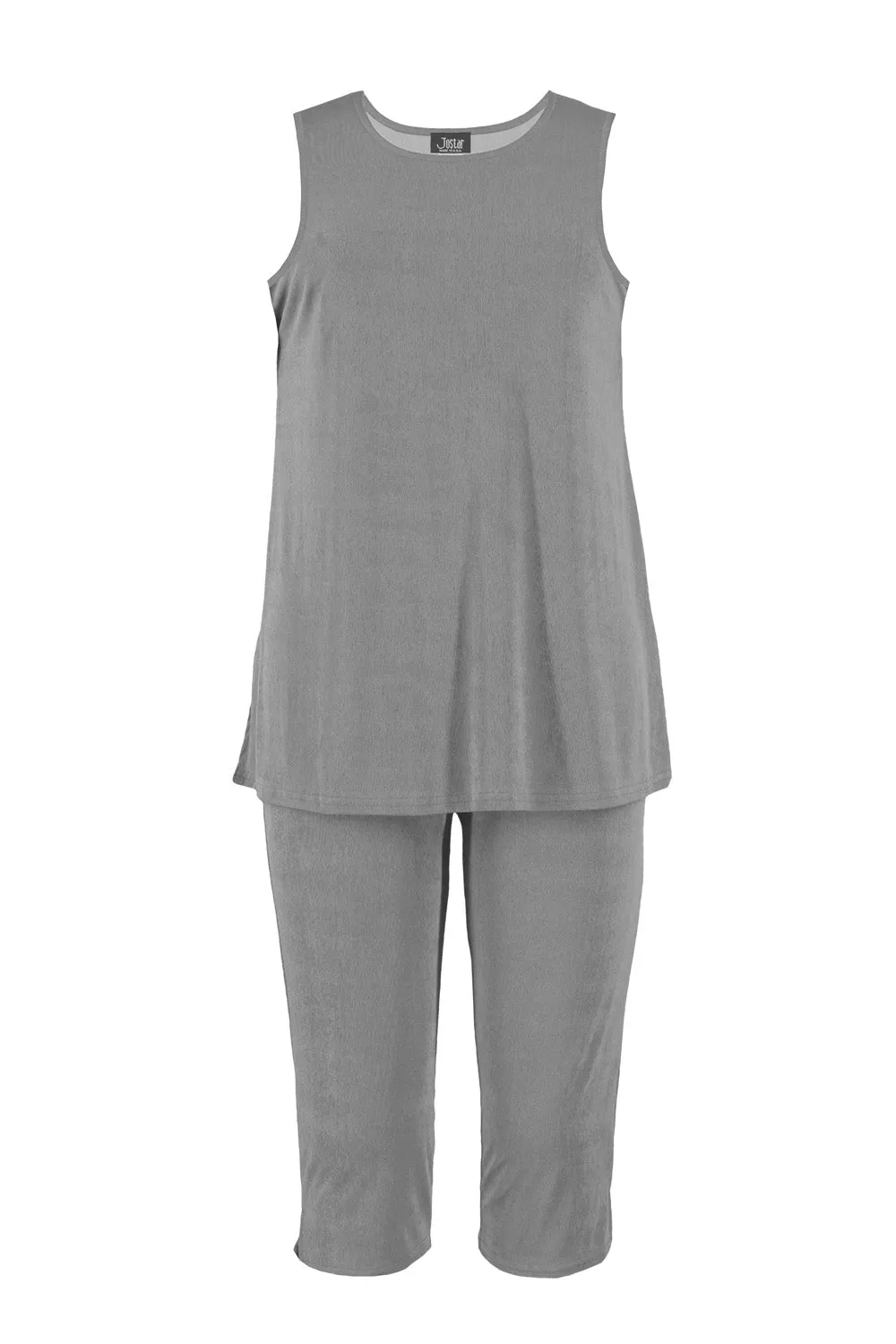 Stretchy Tank Capri Pant Set-9002BN-TRS1