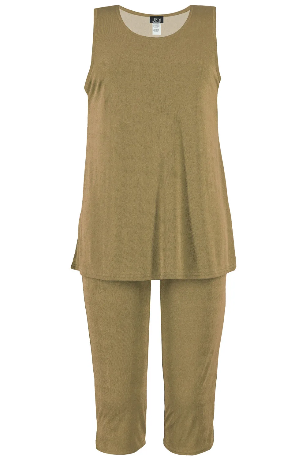 Stretchy Tank Capri Pant Set-9002BN-TRS1