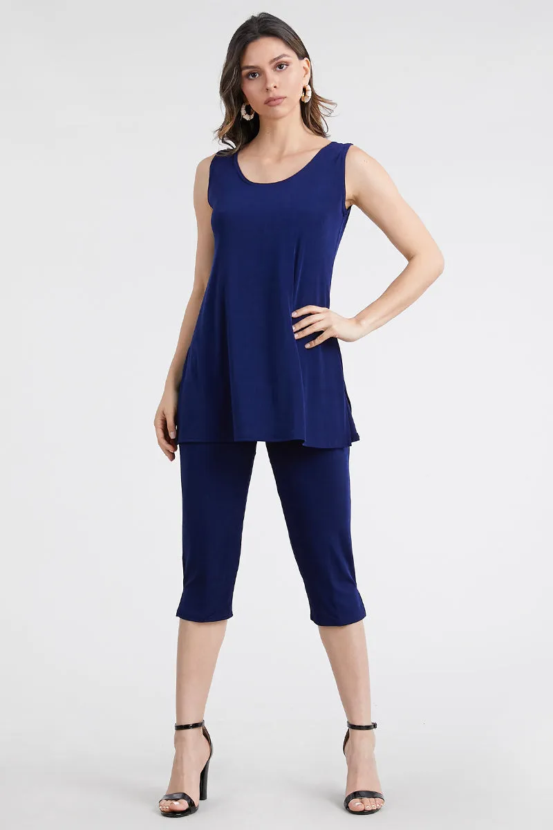 Stretchy Tank Capri Pant Set-9002BN-TRS1